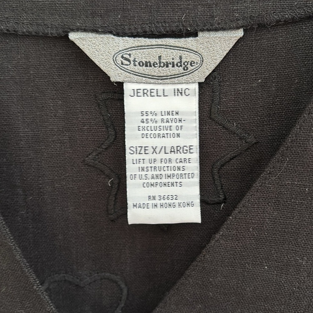 Vintage Stonebridge Linen Blend Black Novelty Vest Safari Animals Size XL - Picture 5 of 9